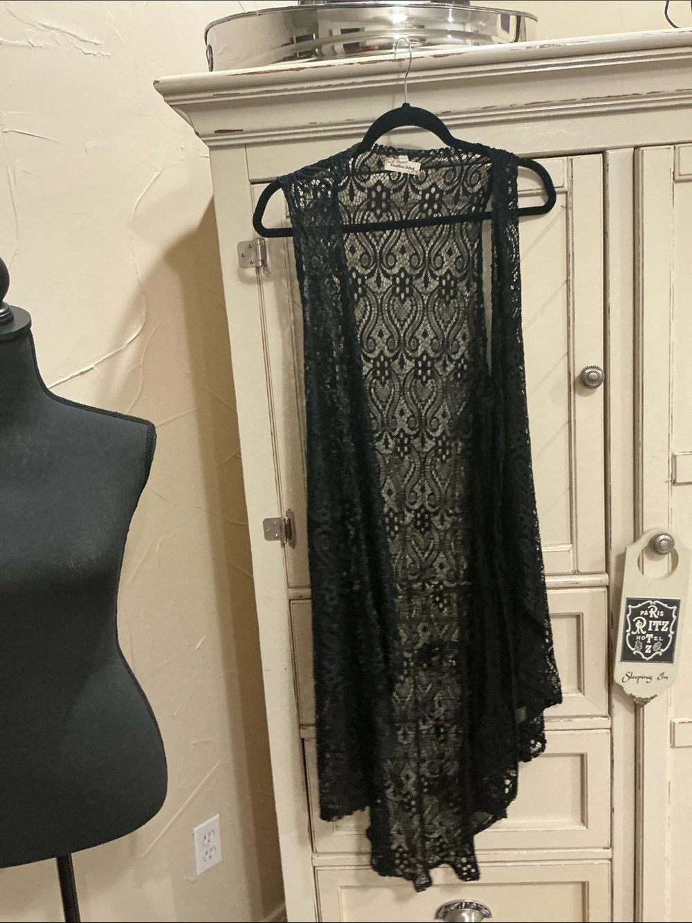 Southern Stitch Black Crochet Lace Top